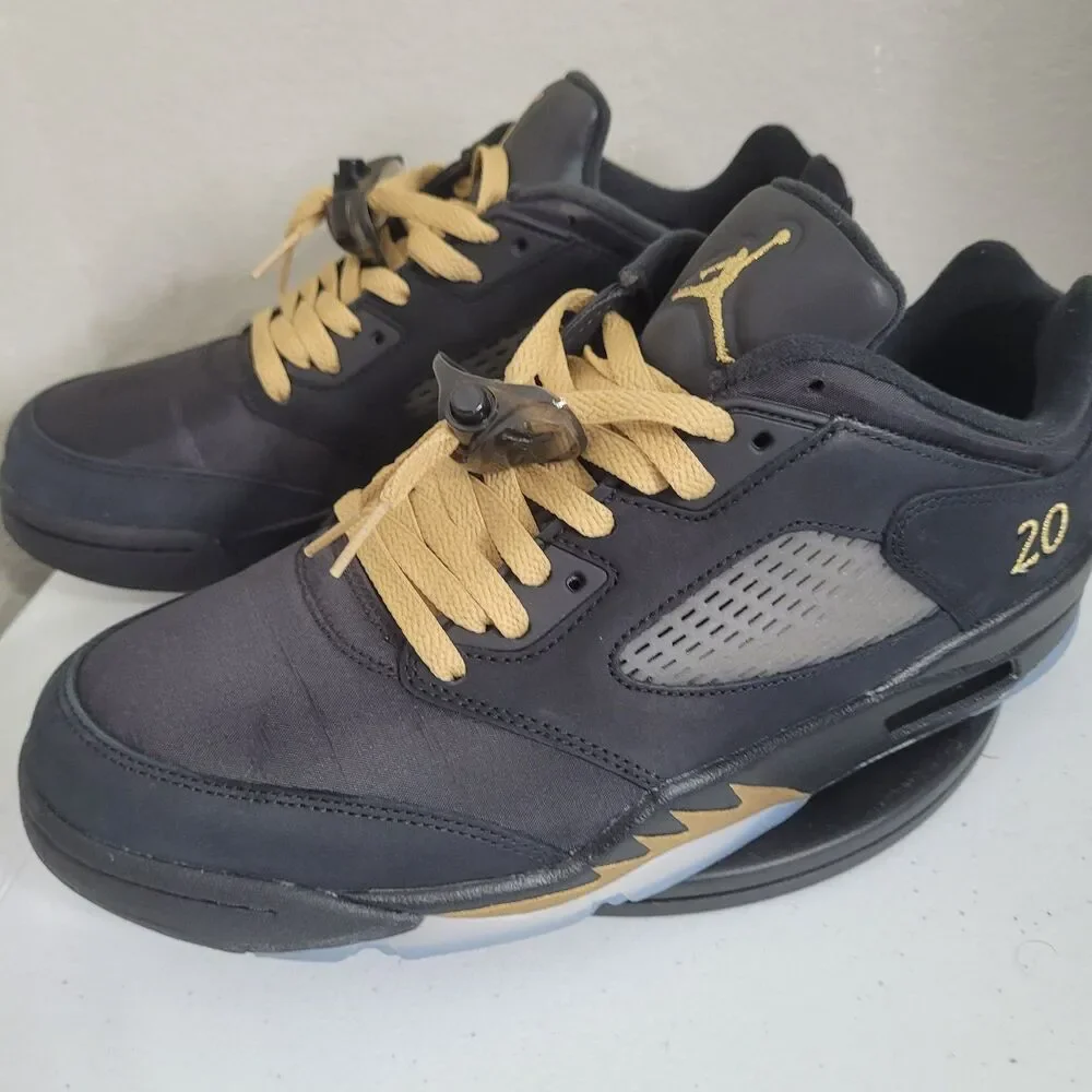 Air Jordan 5 size 11 Retro Low Wings DJ1094-001 black gold athletic shoe men